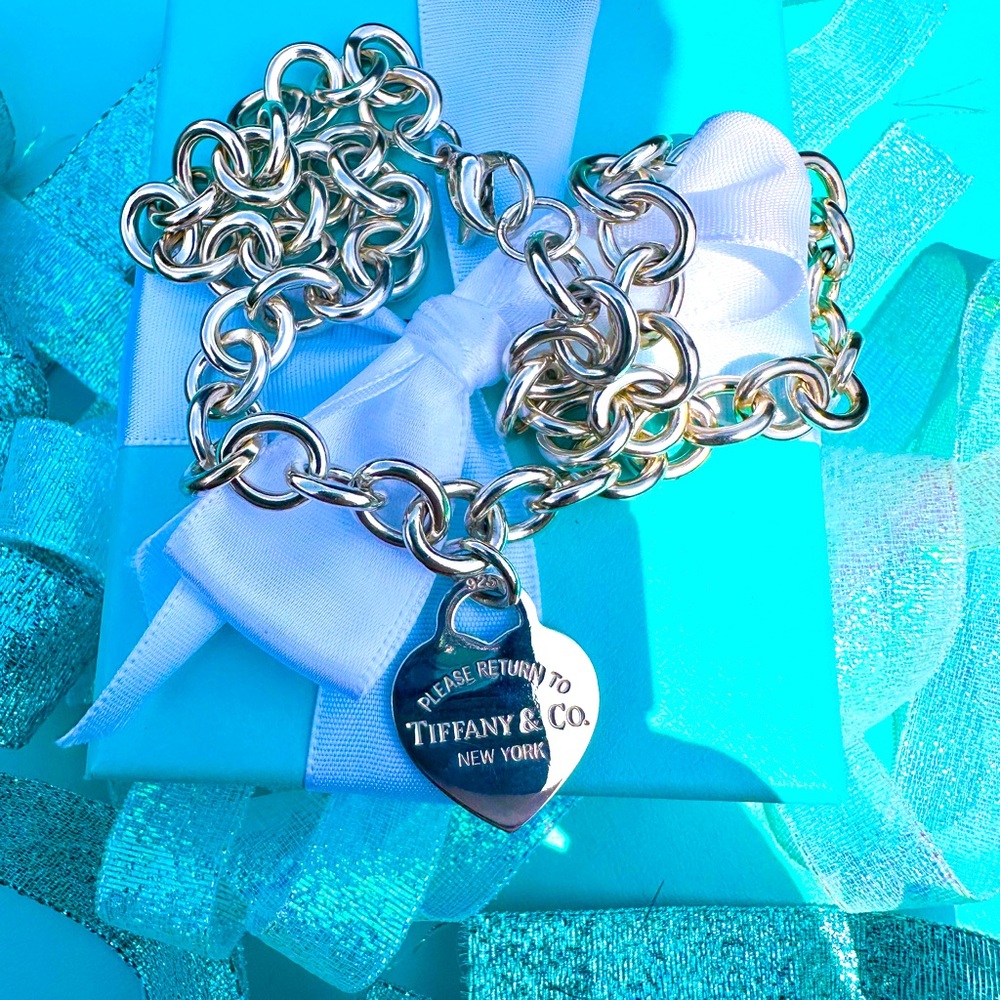 Tiffany & Co Heart Charm Choker, replaced and new chain